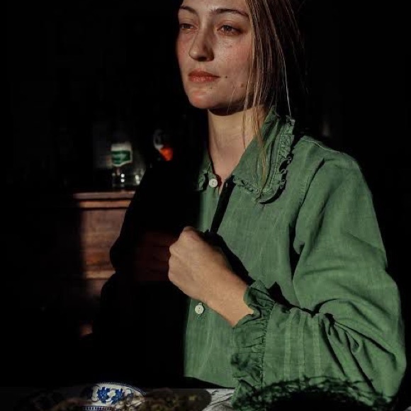 Rudy Jude Pillowcase Button down shirt with lace in sage size XXL - Picture 3 of 7